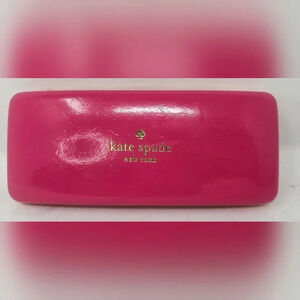 Kate Spade New York Sunglasses Case Pink Orange Faux Leather Clamshell Hardcase